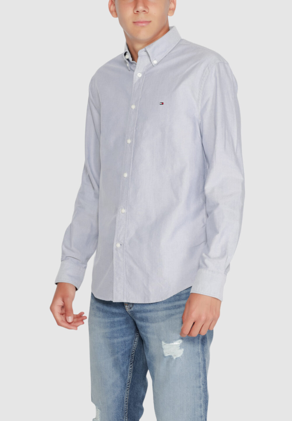 Camicia manica lunga Tommy Hilfiger solid heritage oxford Blu - Foto 3