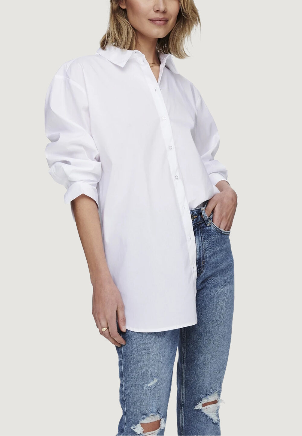 Camicia manica lunga Jacqueline de Yong jdymio l/s wvn noos Bianco - Foto 1