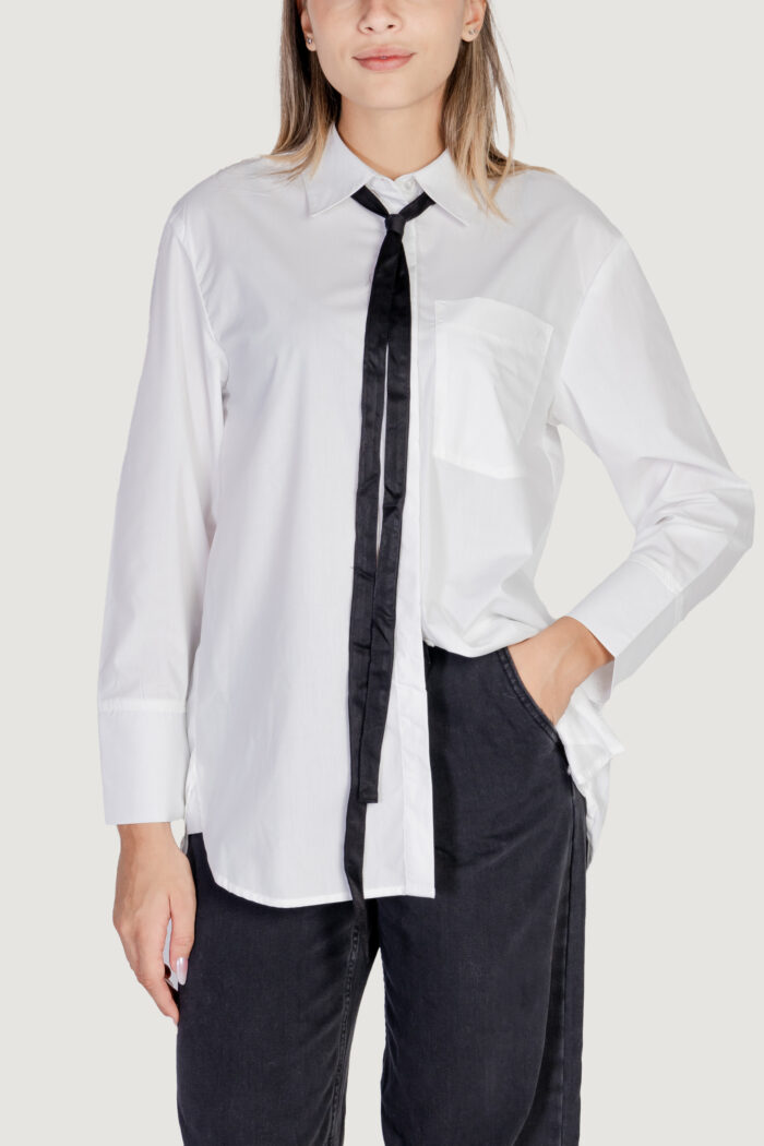 Camicia manica lunga Only onlmoco cala ls bow shirt wvn Bianco