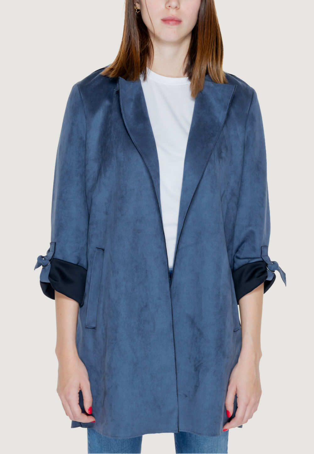 Cappotto Only joline faux suede coat cc otw Indigo - Foto 1