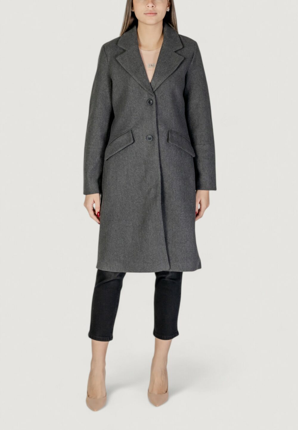 Cappotto Vero Moda vmfortunesara long coat ga boo Grigio - Foto 1