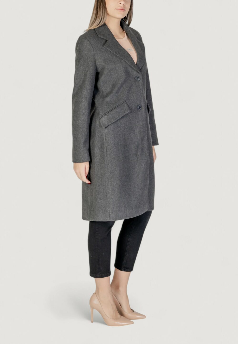 Cappotto Vero Moda vmfortunesara long coat ga boo Grigio - Foto 3