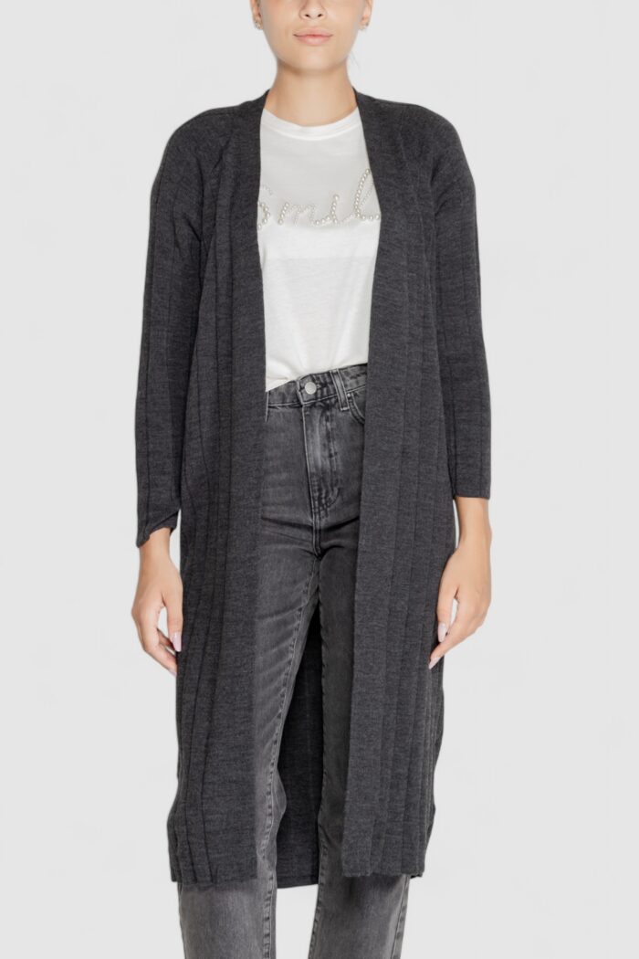 Cardigan Only onltess ls long open cardigan knt Grigio Scuro