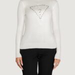 Dolcevita Guess piper triangle logo tn ls Bianco - Foto 1