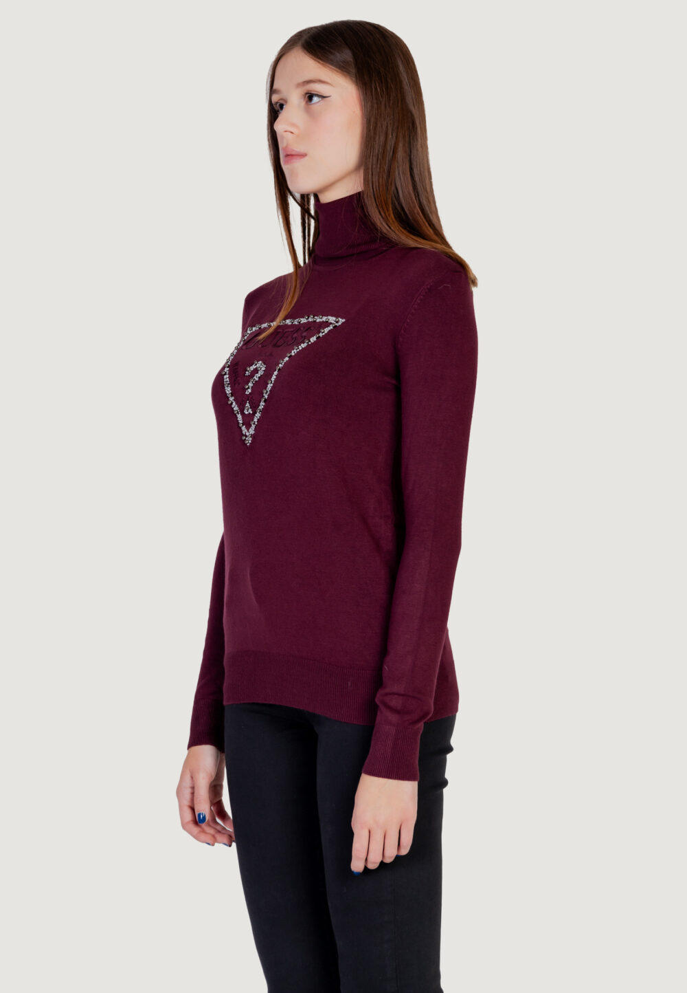 Dolcevita Guess piper triangle logo tn ls Bordeaux - Foto 9