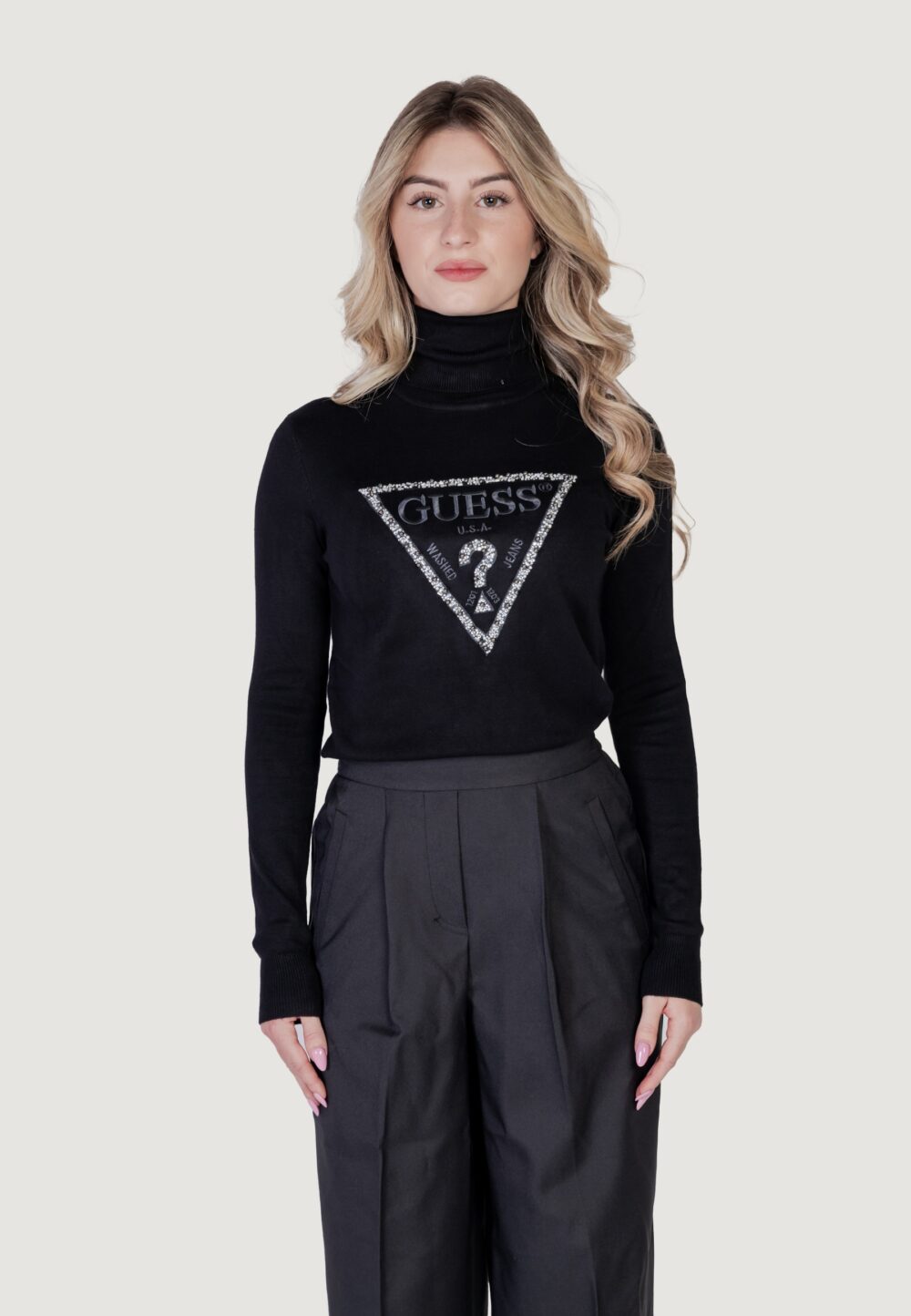 Dolcevita Guess piper triangle logo tn ls Nero - Foto 6