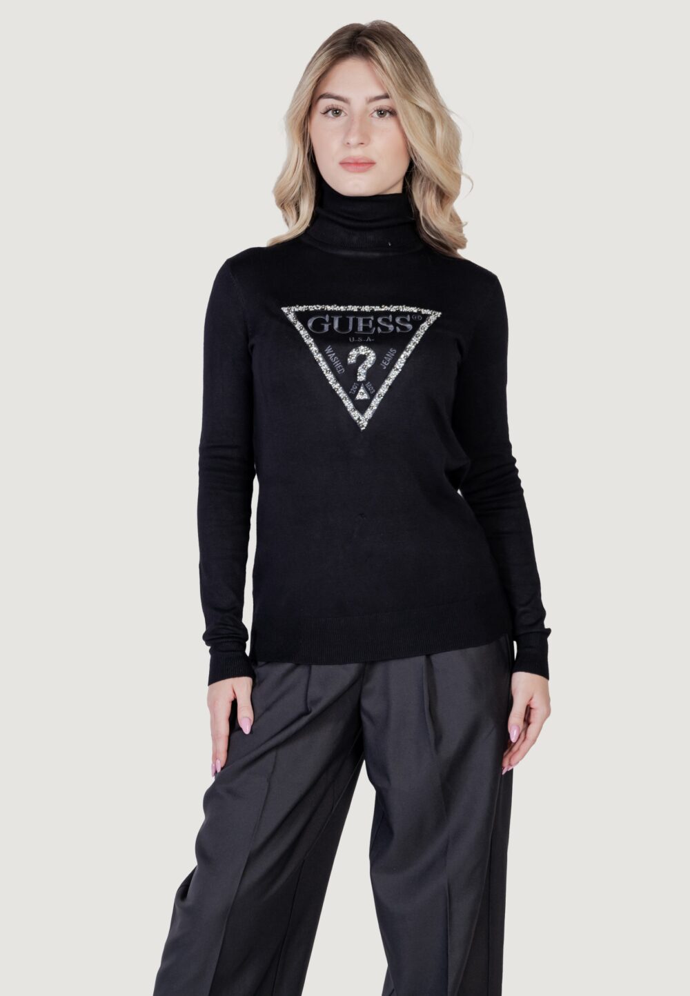 Dolcevita Guess piper triangle logo tn ls Nero - Foto 12