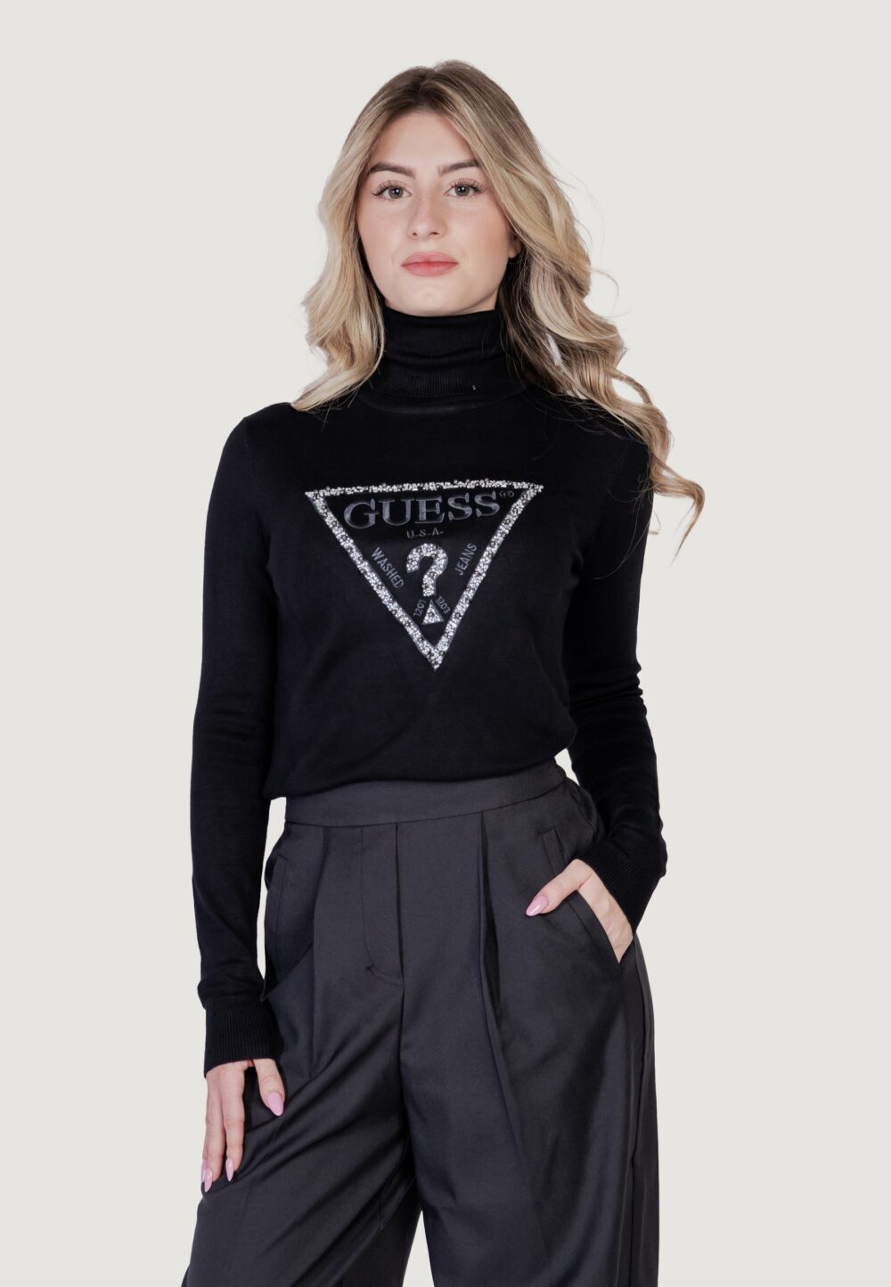 Dolcevita Guess piper triangle logo tn ls Nero - Foto 23