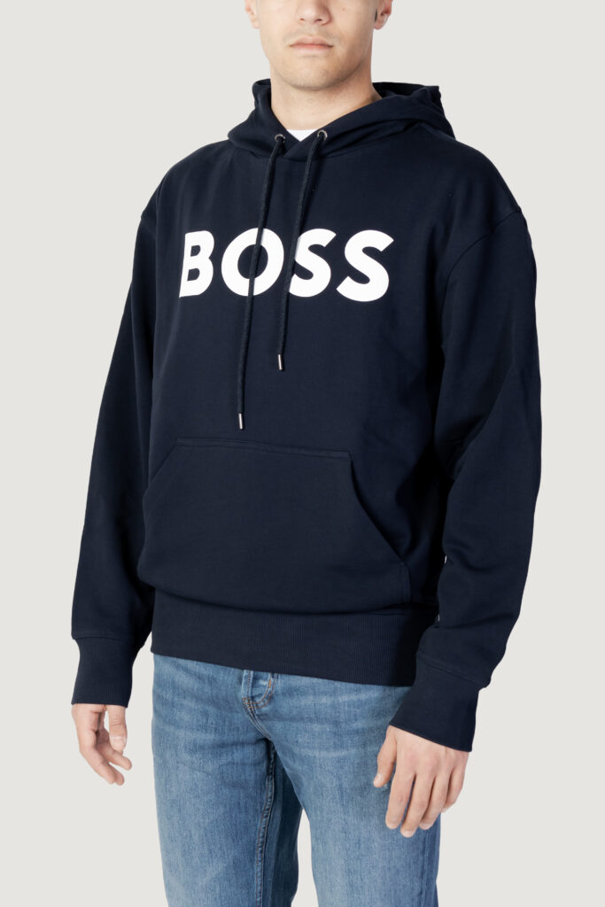 Felpa con cappuccio Boss webasichood Blu marine