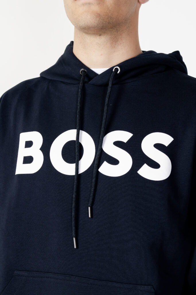 Felpa con cappuccio Boss webasichood Blu marine