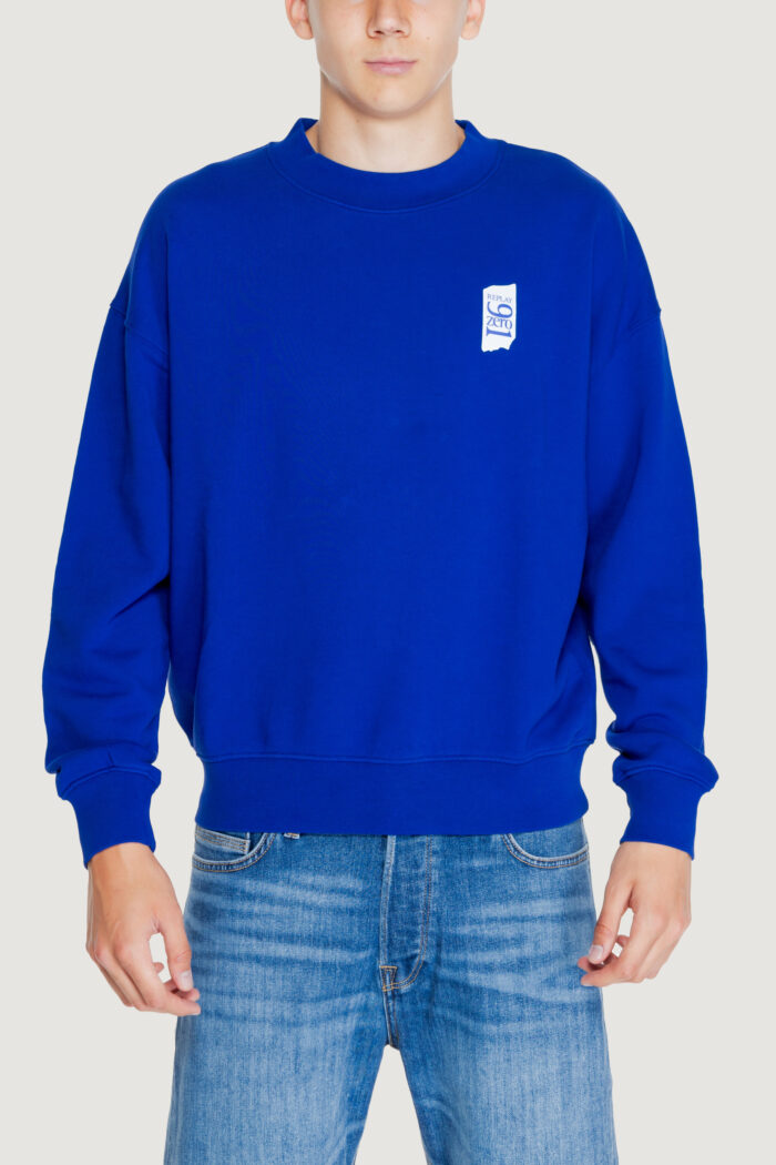 Felpa senza cappuccio Replay cotton fleece Blu