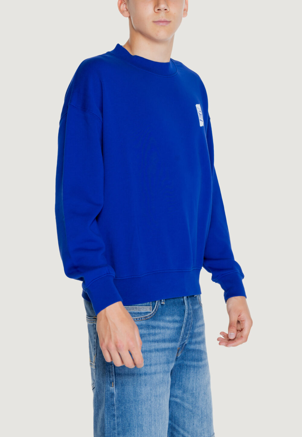 Felpa senza cappuccio Replay cotton fleece Blu - Foto 4