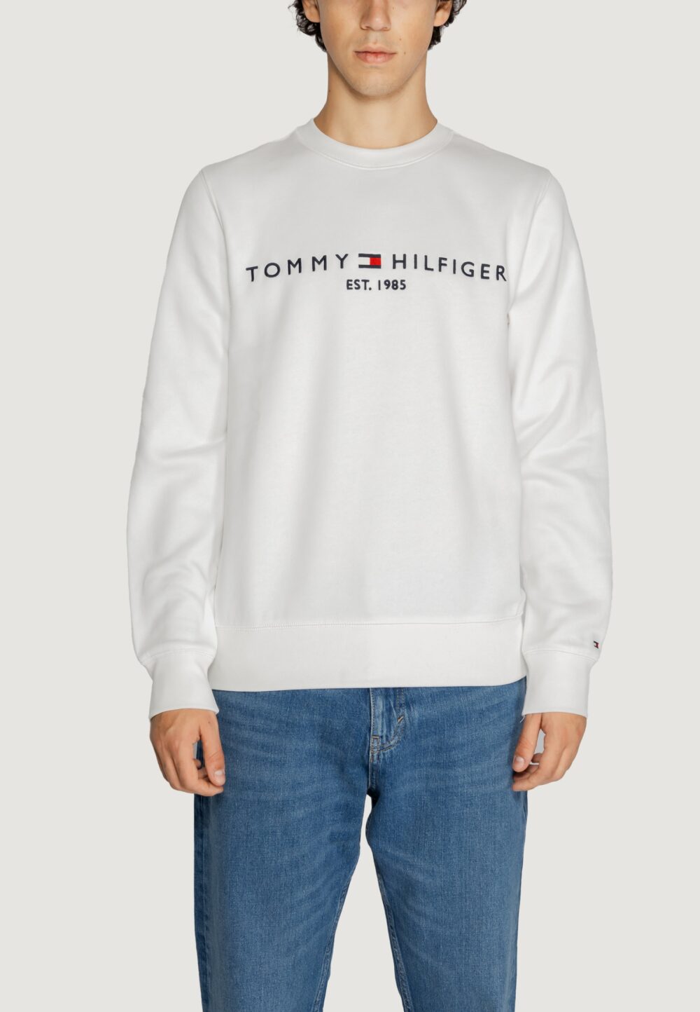 Felpa senza cappuccio Tommy Hilfiger tommy logo Bianco - Foto 2