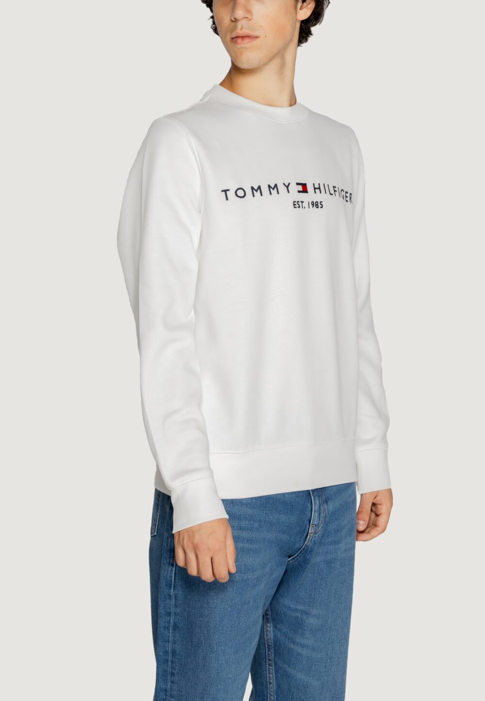 Felpa senza cappuccio Tommy Hilfiger tommy logo Bianco - Foto 4