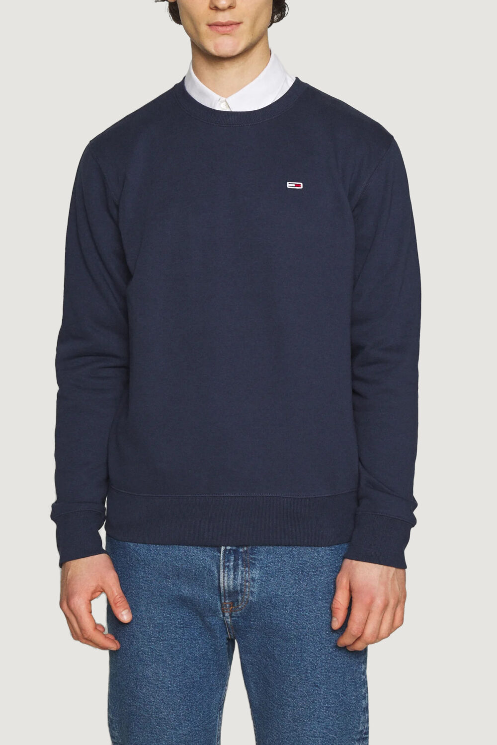 Felpa senza cappuccio Tommy Hilfiger Jeans regular fleece c Blu - Foto 1