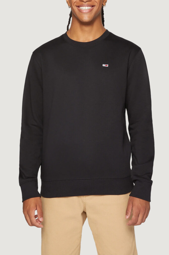 Felpa senza cappuccio Tommy Hilfiger Jeans regular fleece c Nero