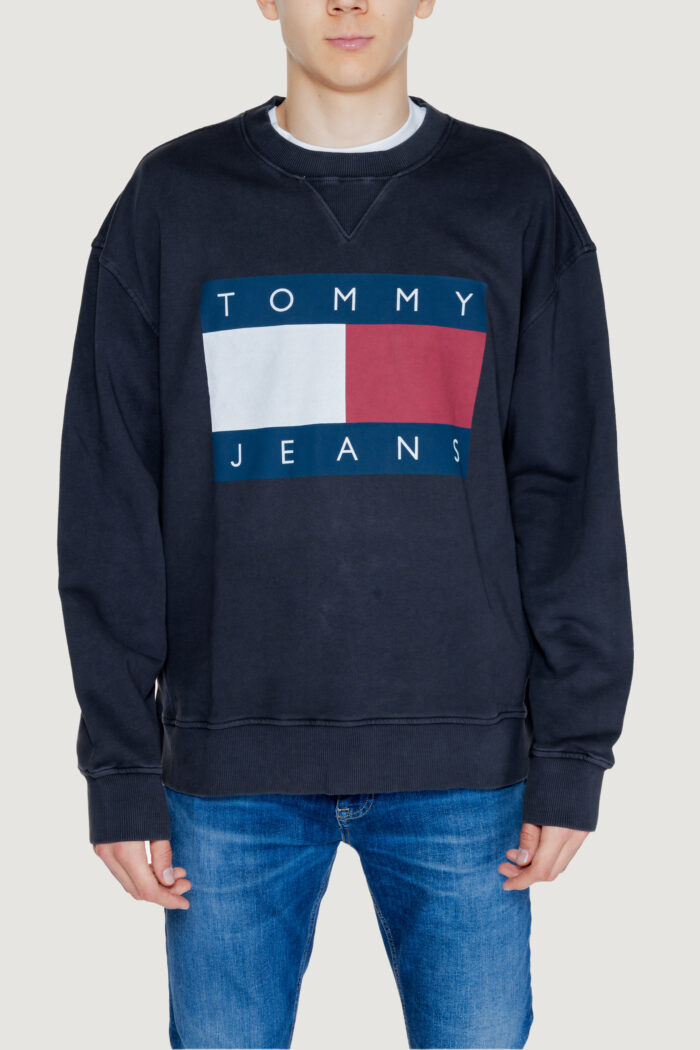 Felpa senza cappuccio Tommy Hilfiger Jeans tjm rlx big flag Nero