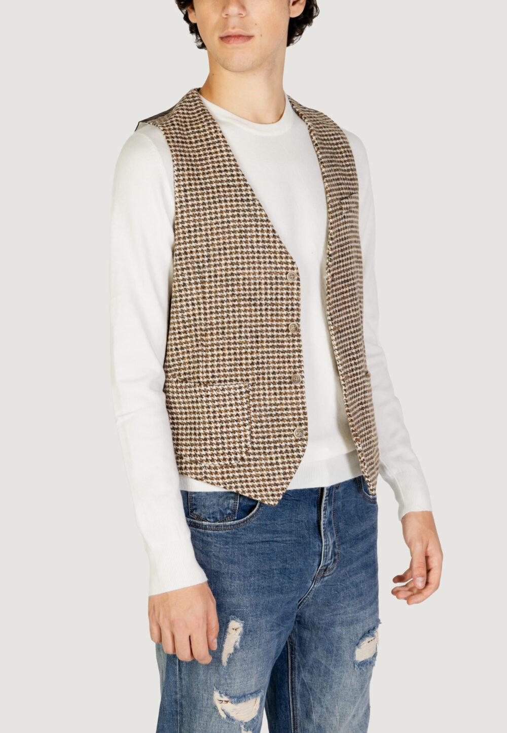 Gilet Casual Gianni Lupo Beige scuro - Foto 4