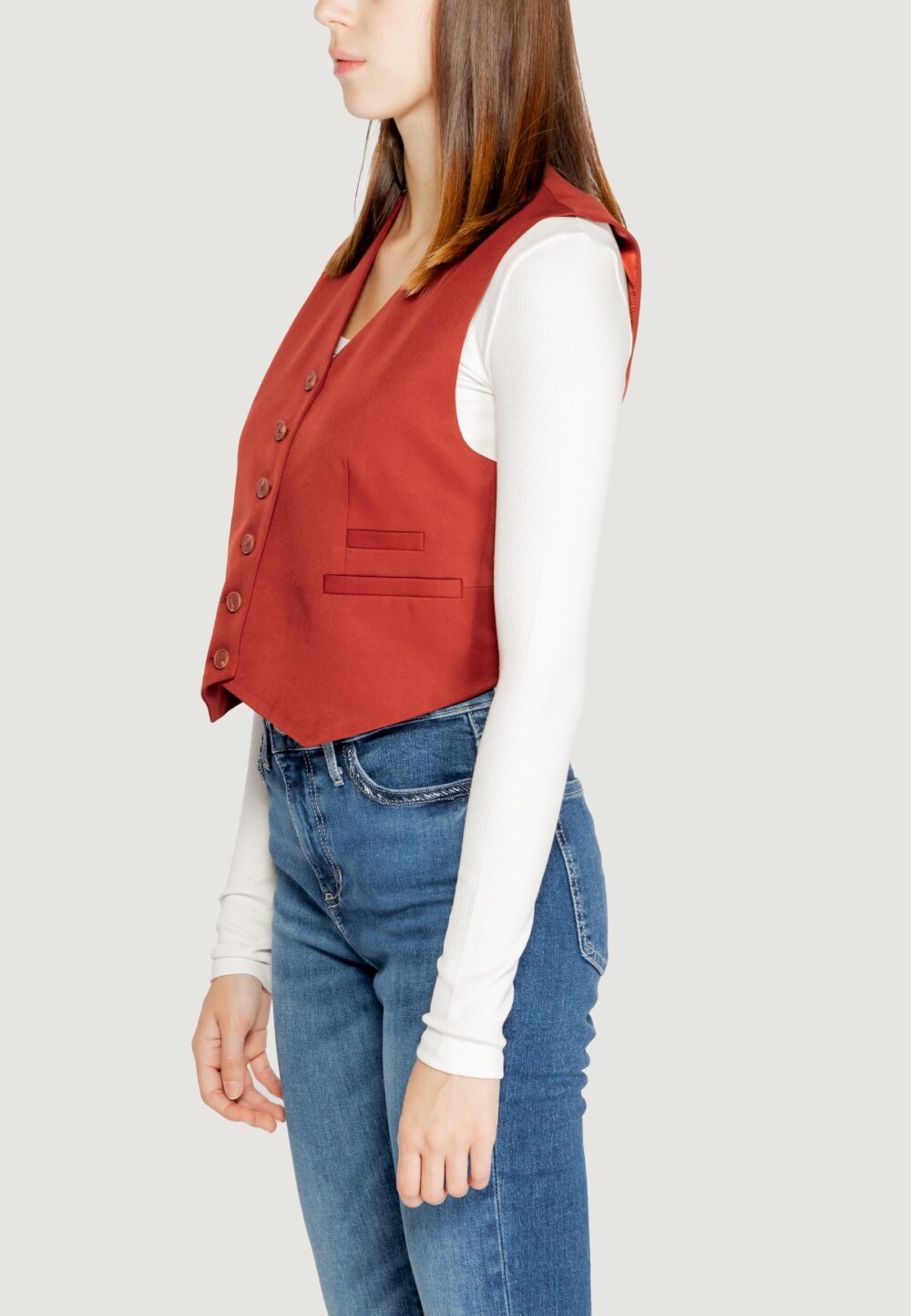 Gilet da completo Vero Moda vmtara sl waistcoat boo Mattone - Foto 2