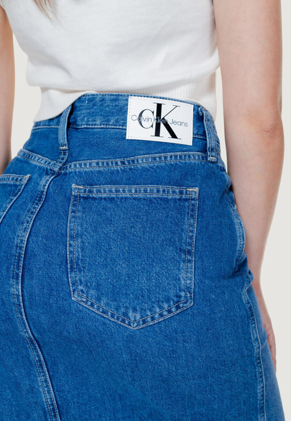 Gonna lunga Calvin Klein Jeans pocket maxi Denim - Foto 3