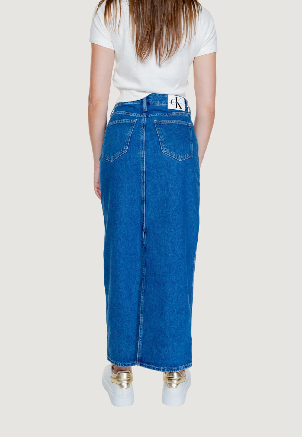 Gonna lunga Calvin Klein Jeans pocket maxi Denim - Foto 4