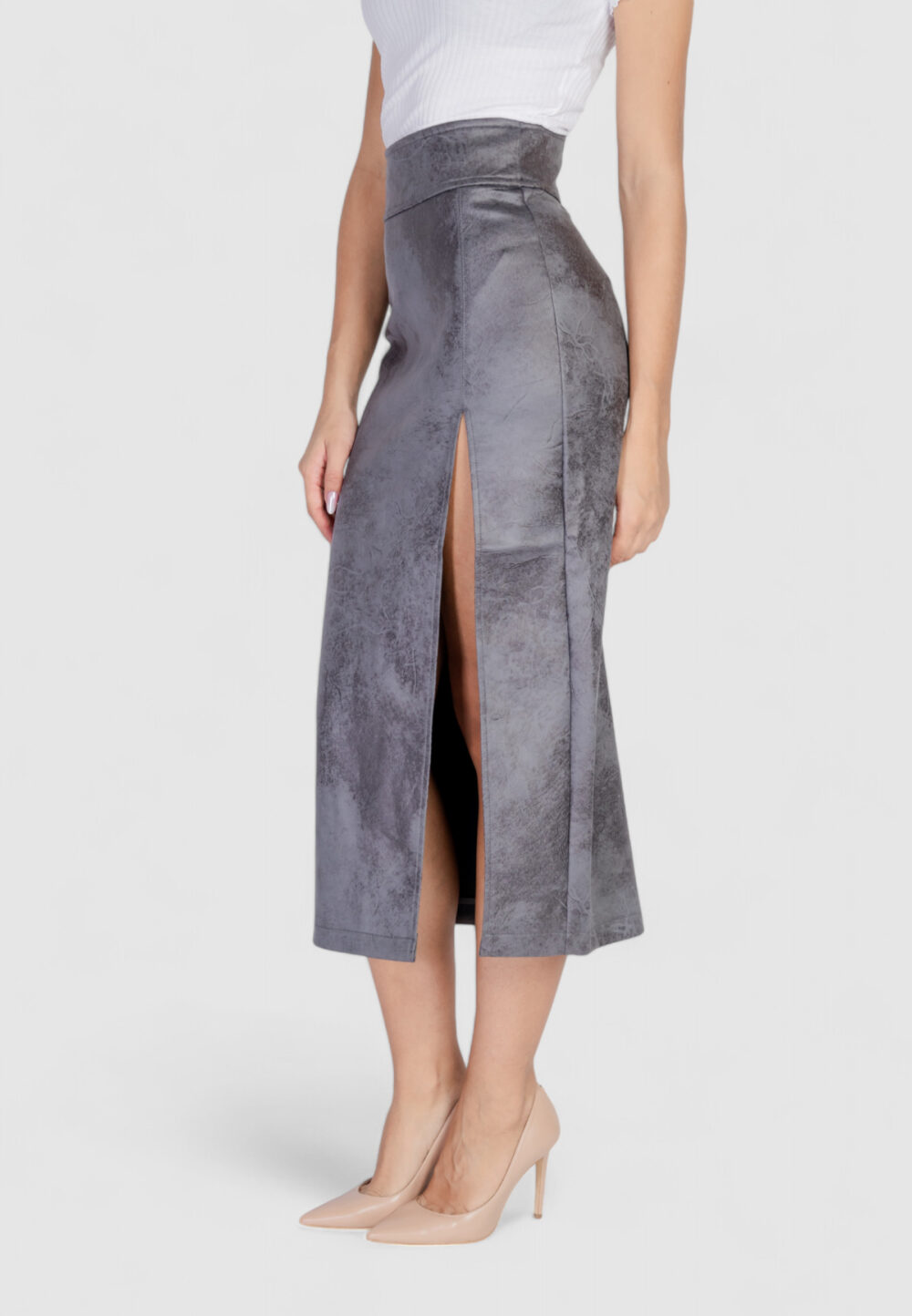 Gonna lunga Only onlparis faux suede hw skirt otw Grigio - Foto 4