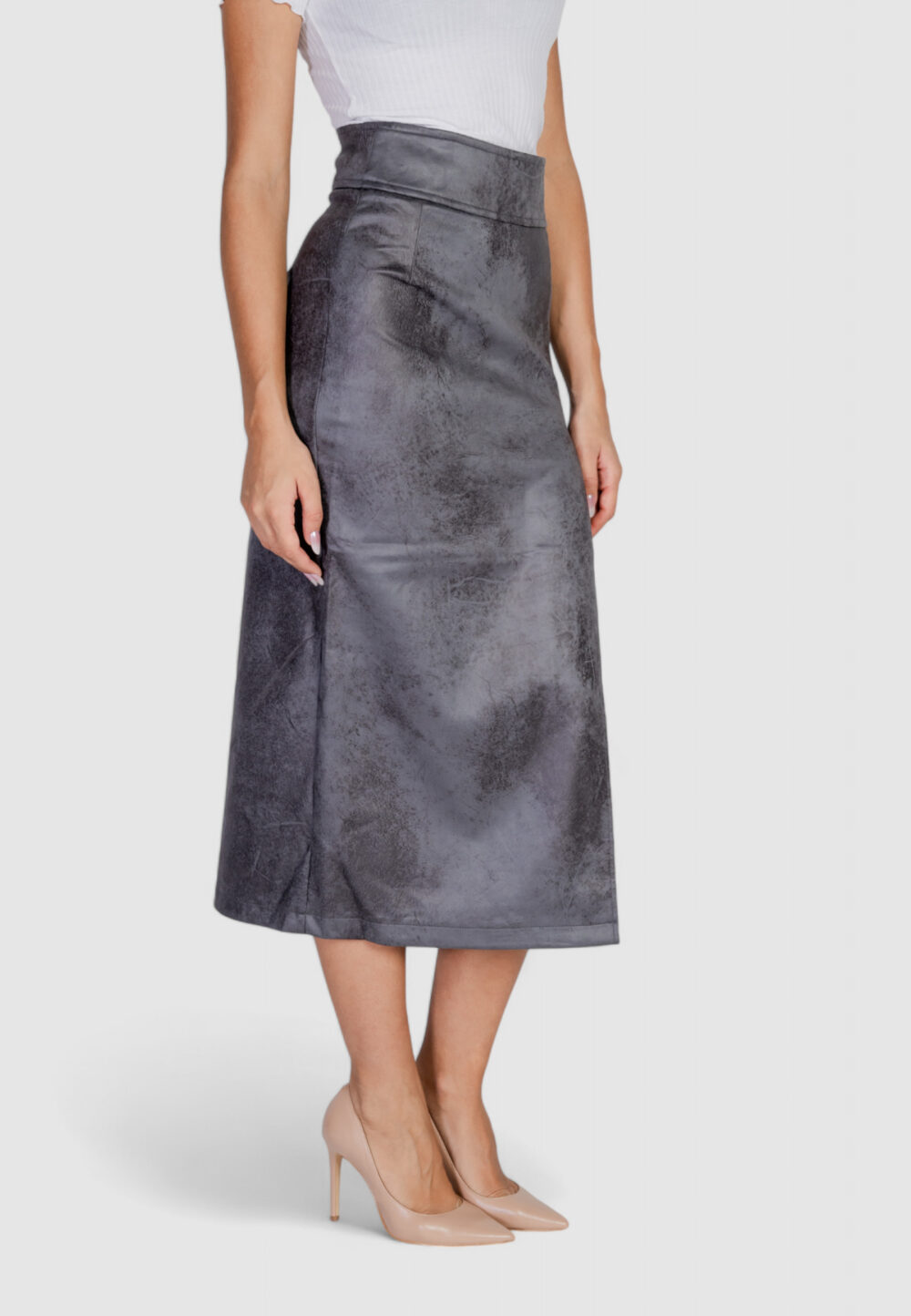 Gonna lunga Only onlparis faux suede hw skirt otw Grigio - Foto 5