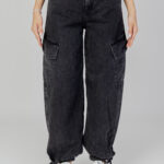 Jeans baggy Only onlpernille hw cargo jogger dnm cro Nero - Foto 1