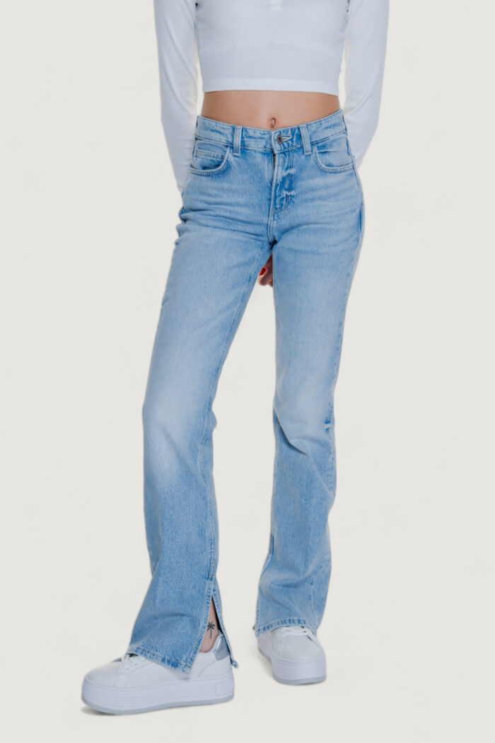 Jeans mom Guess paulette flare split Denim chiaro