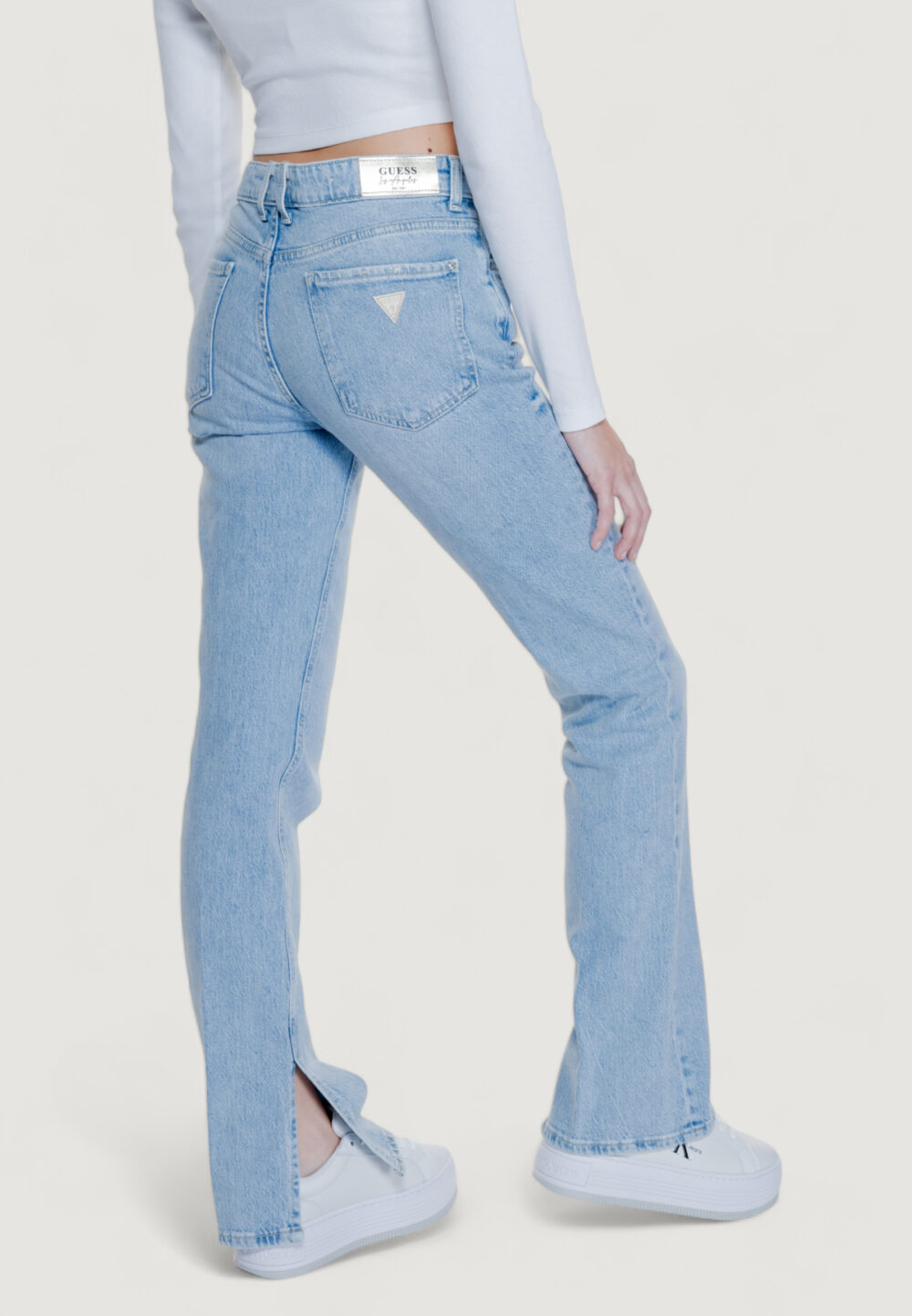 Jeans mom Guess paulette flare split Denim chiaro - Foto 2