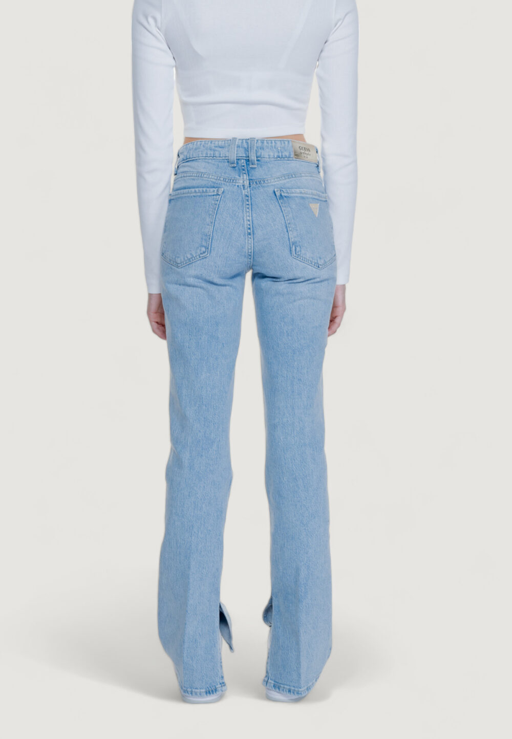 Jeans mom Guess paulette flare split Denim chiaro - Foto 3