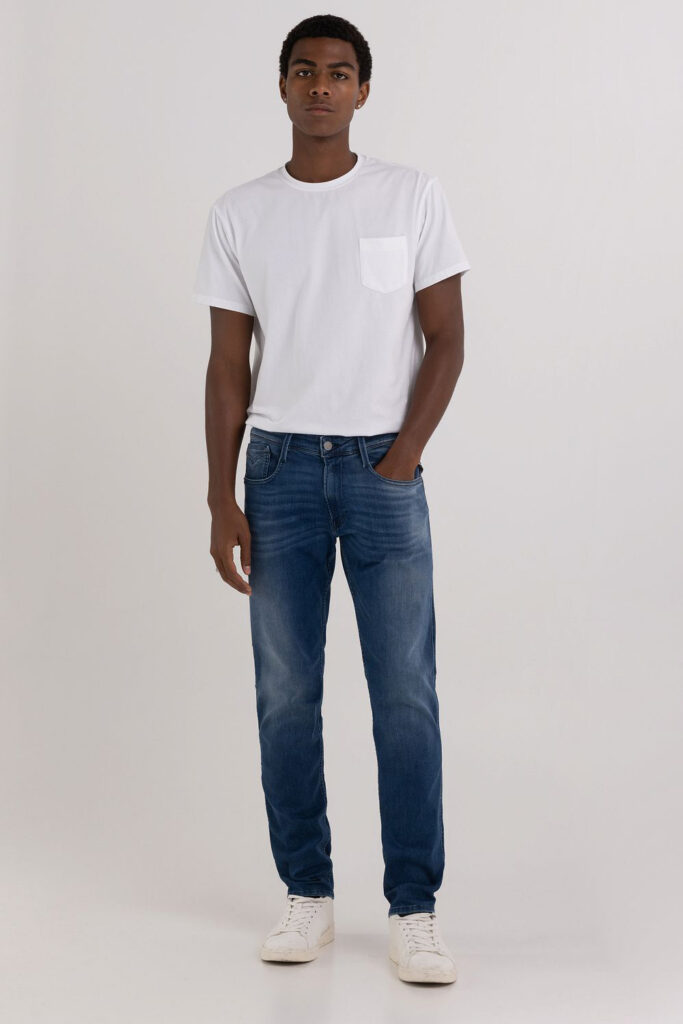 Jeans slim Replay anbass Blu