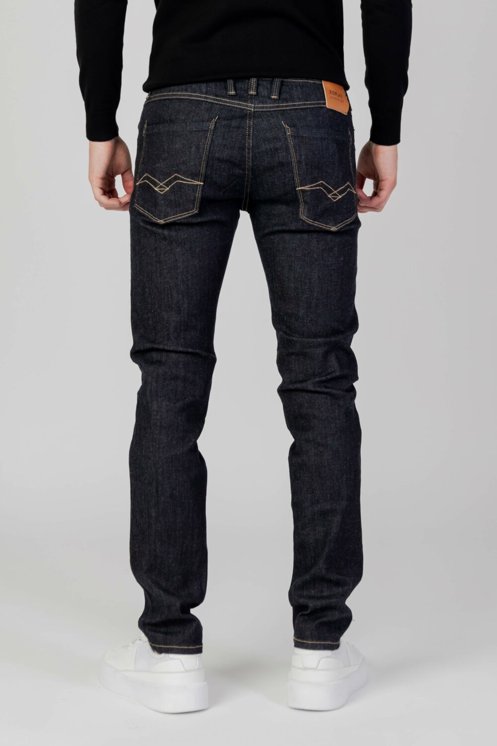 Jeans slim Replay anbass Blue Denim Scuro - Foto 4