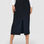 Longuette Jacqueline de Yong jdyulrikke mw midi slit skirt pnt Grigio Scuro - Foto 1