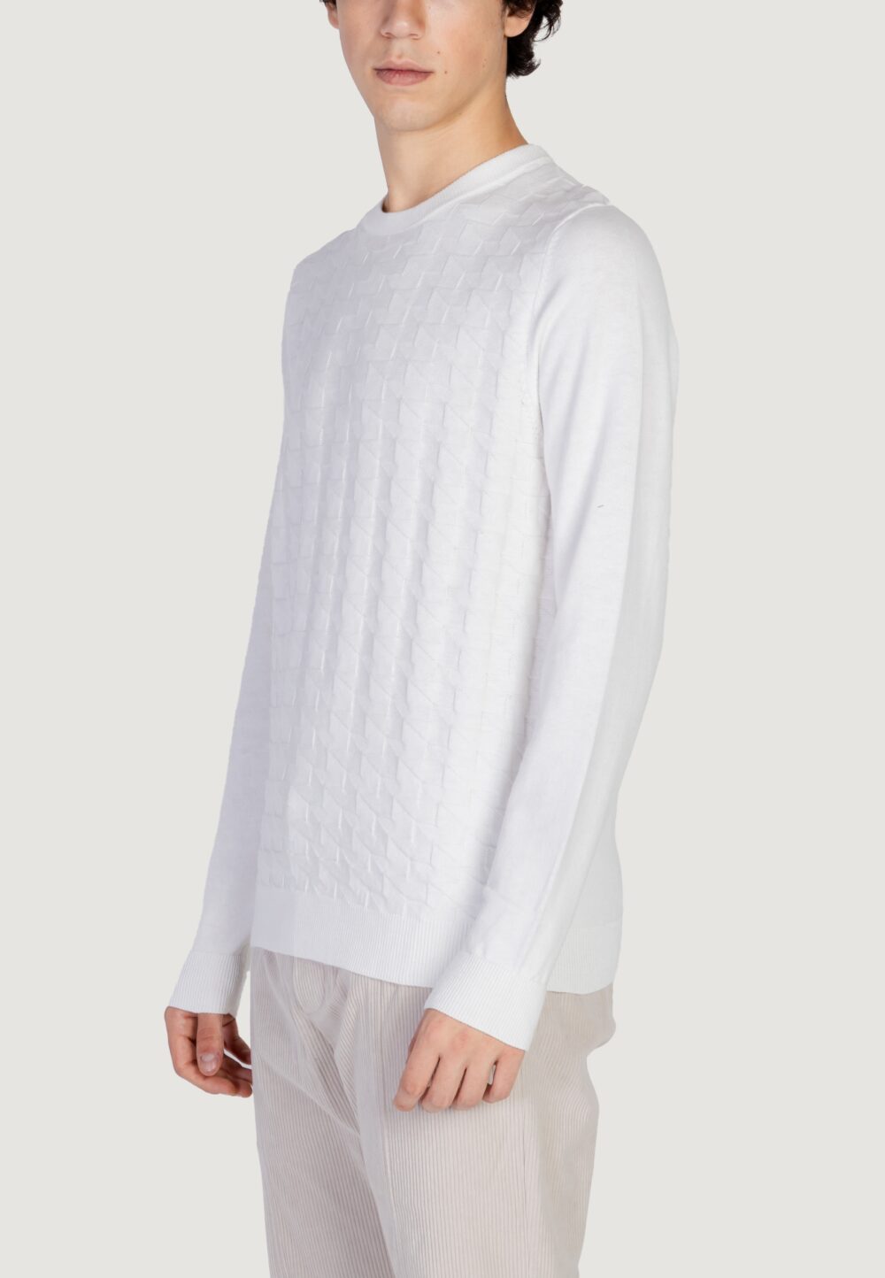 Maglia Antony Morato cotton wool blend yarn with jacquard 3d Bianco - Foto 2