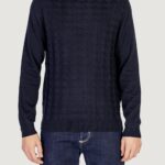 Maglia Antony Morato cotton wool blend yarn with jacquard 3d Blu - Foto 1