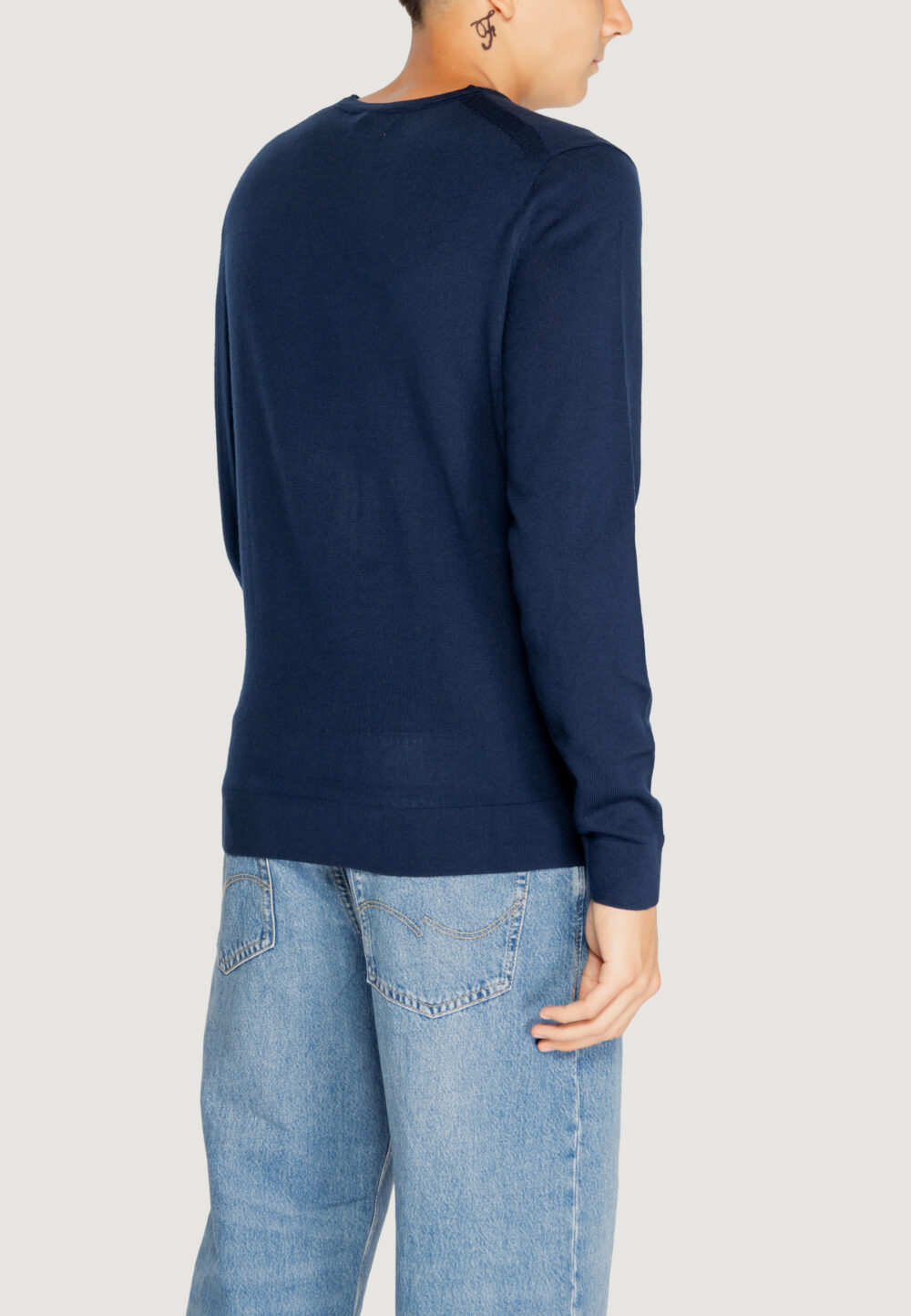 Maglia Calvin Klein merino rws crew neck Blu - Foto 4