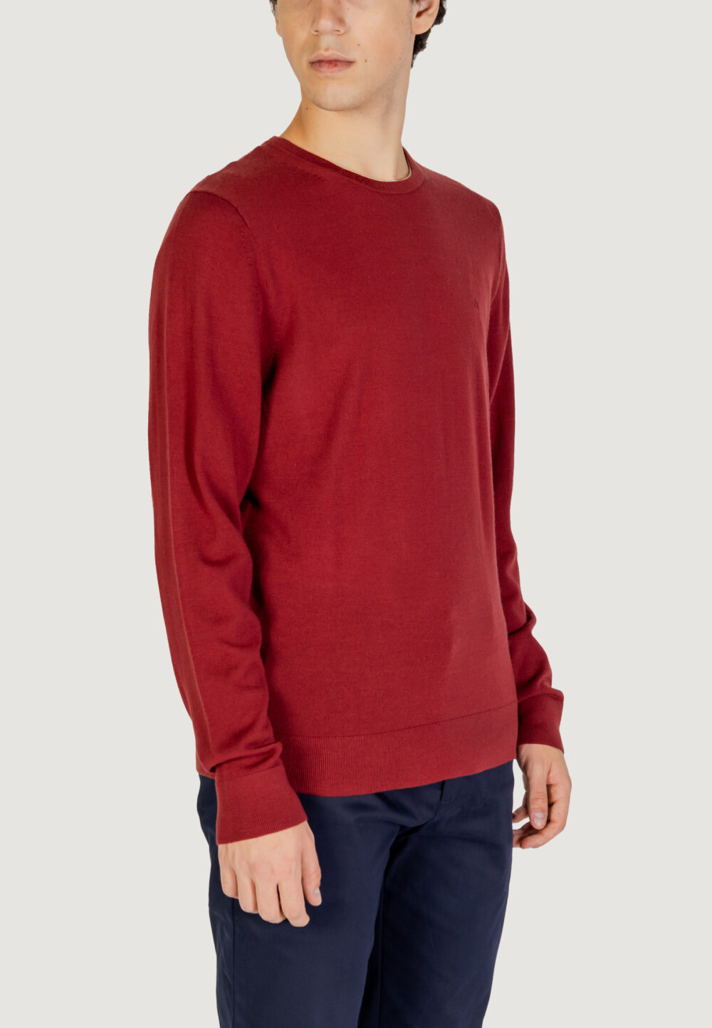 Maglia Calvin Klein merino rws crew neck Bordeaux - Foto 4