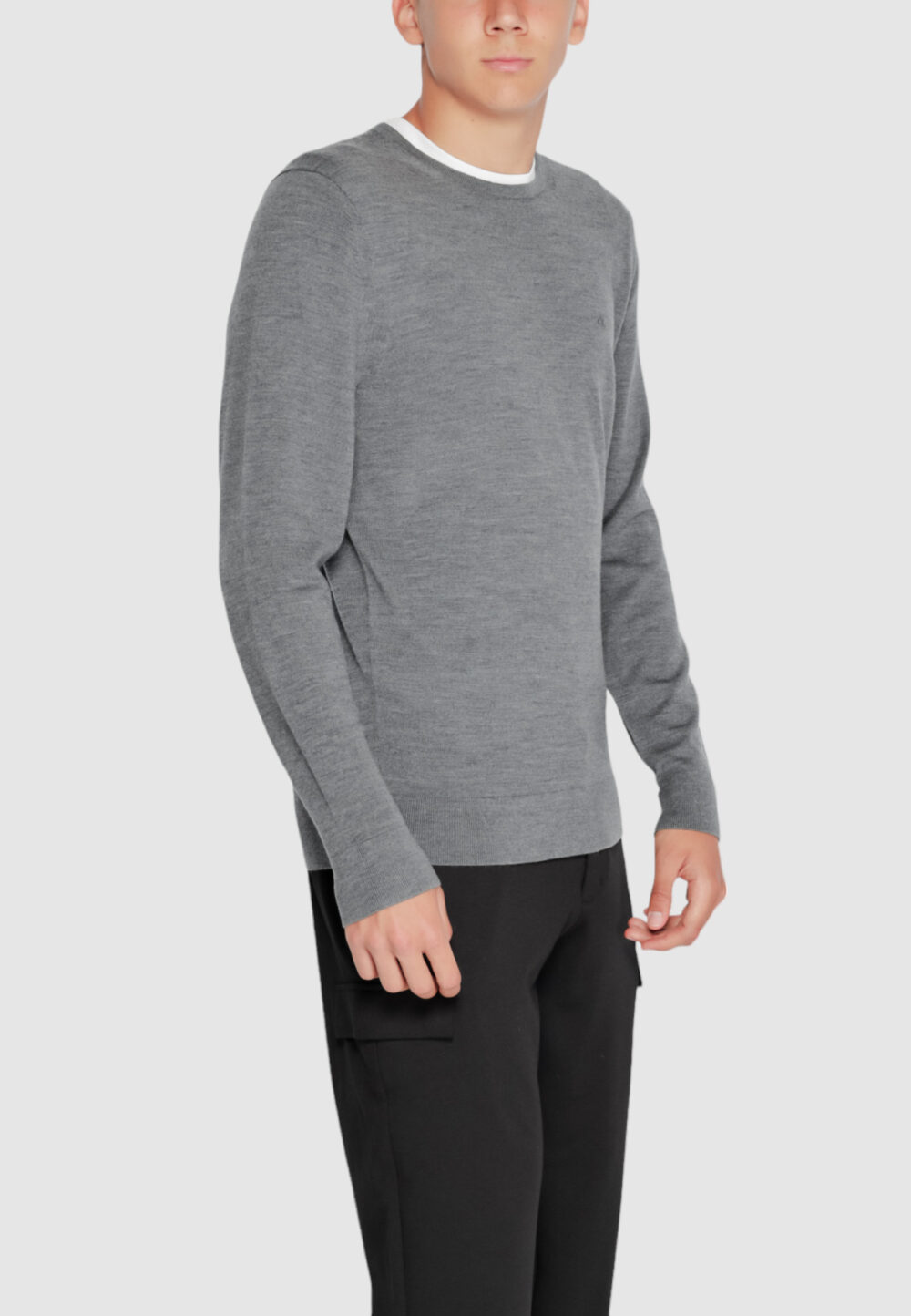 Maglia Calvin Klein merino rws crew neck Grigio Scuro - Foto 4