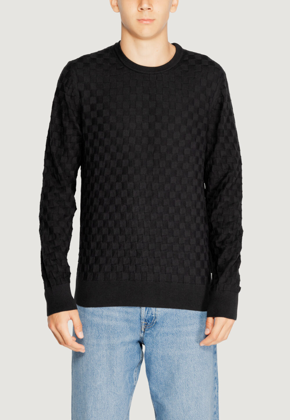 Maglia Calvin Klein basket weave cotton Nero - Foto 1