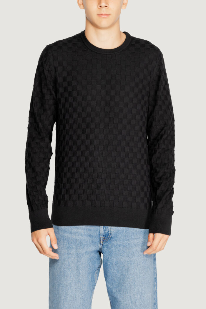 Maglia Calvin Klein basket weave cotton Nero