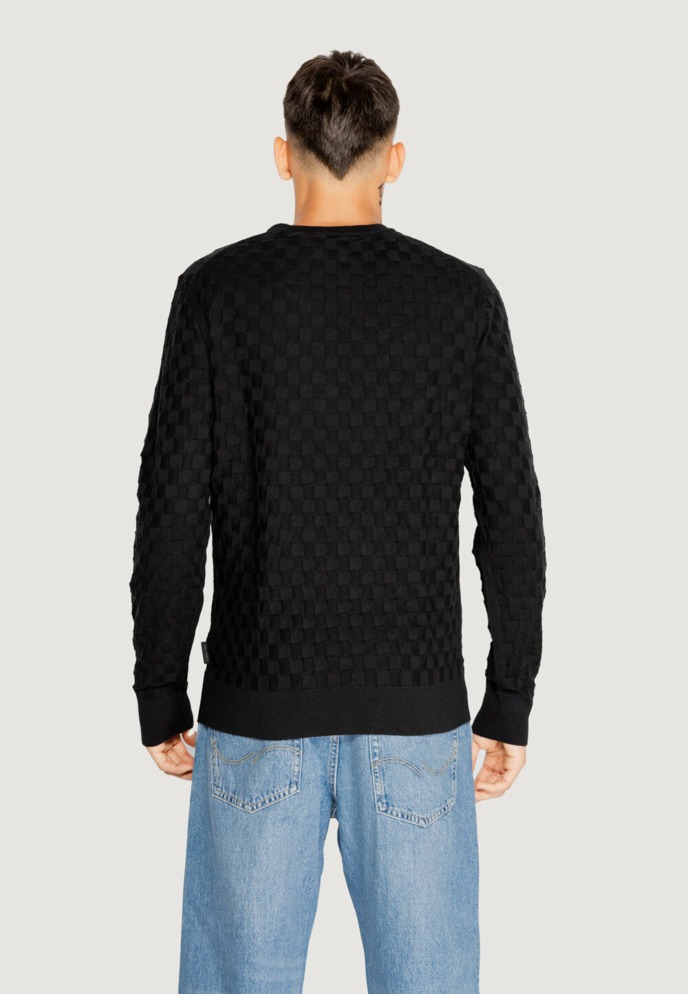 Maglia Calvin Klein basket weave cotton Nero - Foto 2