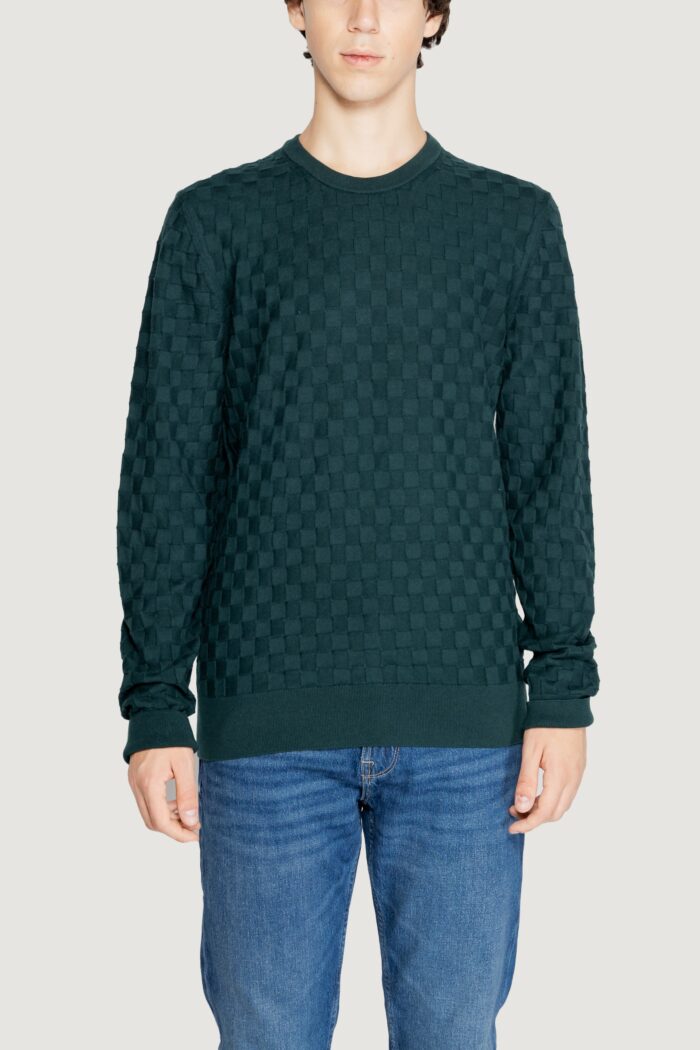 Maglia Calvin Klein basket weave cotton Verde Scuro