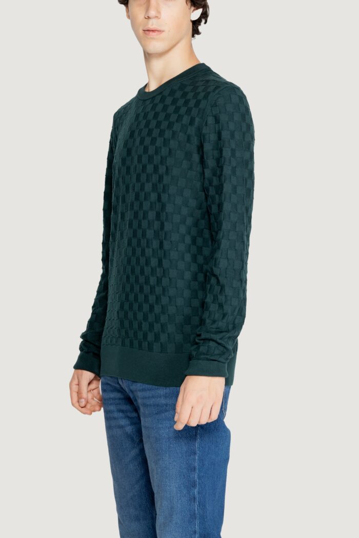 Maglia Calvin Klein basket weave cotton Verde Scuro