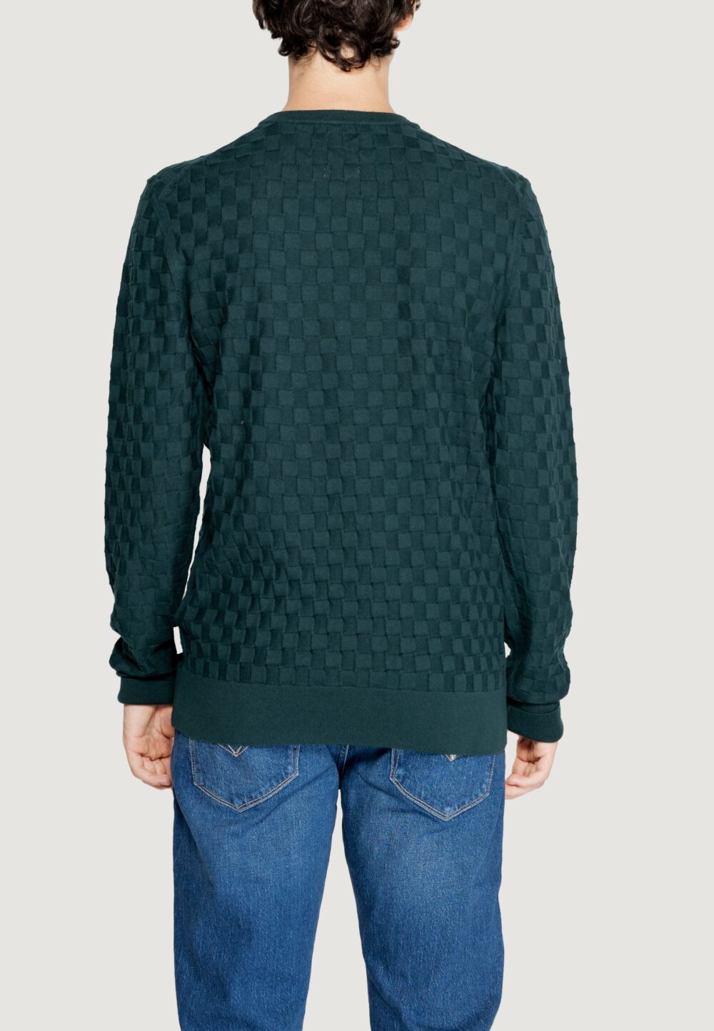 Maglia Calvin Klein basket weave cotton Verde Scuro - Foto 4