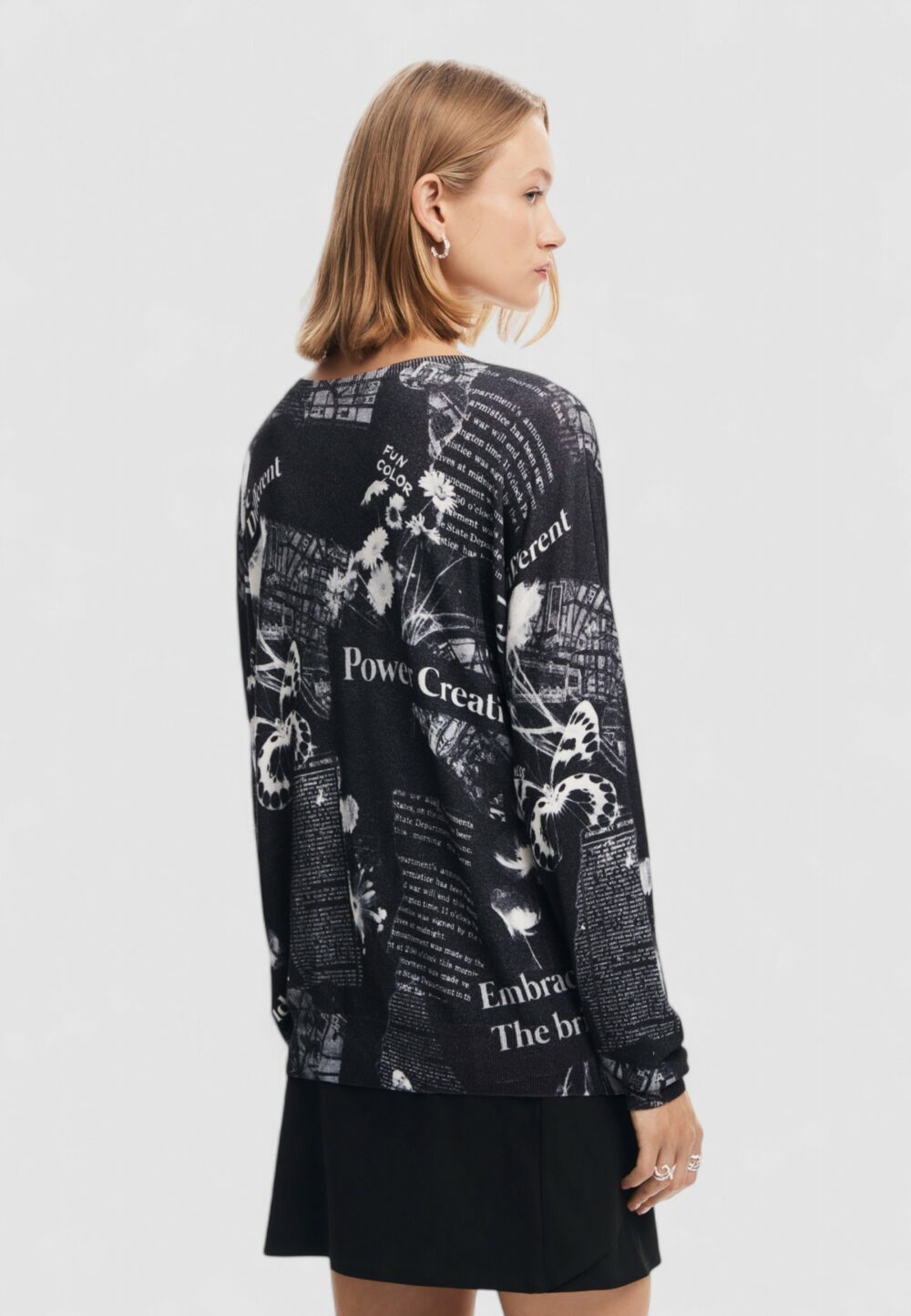 Maglia Desigual jers_kawartha lakes Nero - Foto 4