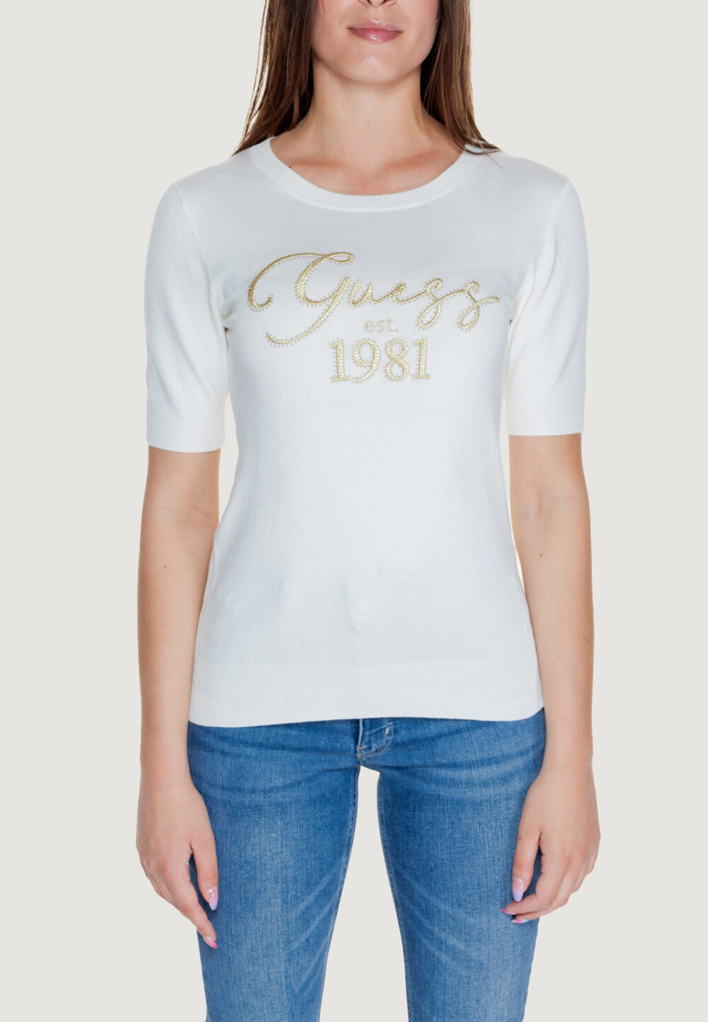 Maglia Guess paloma logo rn ss Bianco - Foto 5