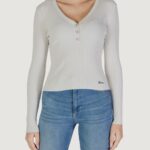 Maglia Guess blaire vn ls henley swtr Panna - Foto 1