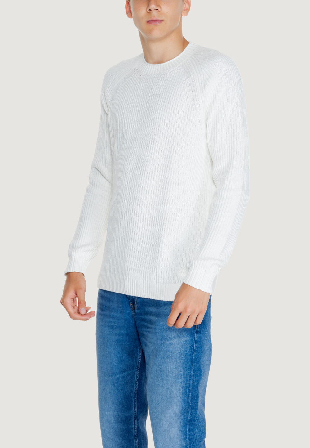 Maglione Calvin Klein Jeans soft utility raglan Bianco - Foto 3