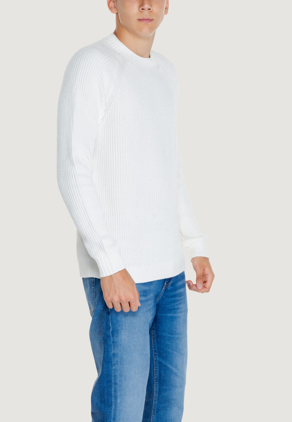 Maglione Calvin Klein Jeans soft utility raglan Bianco - Foto 4